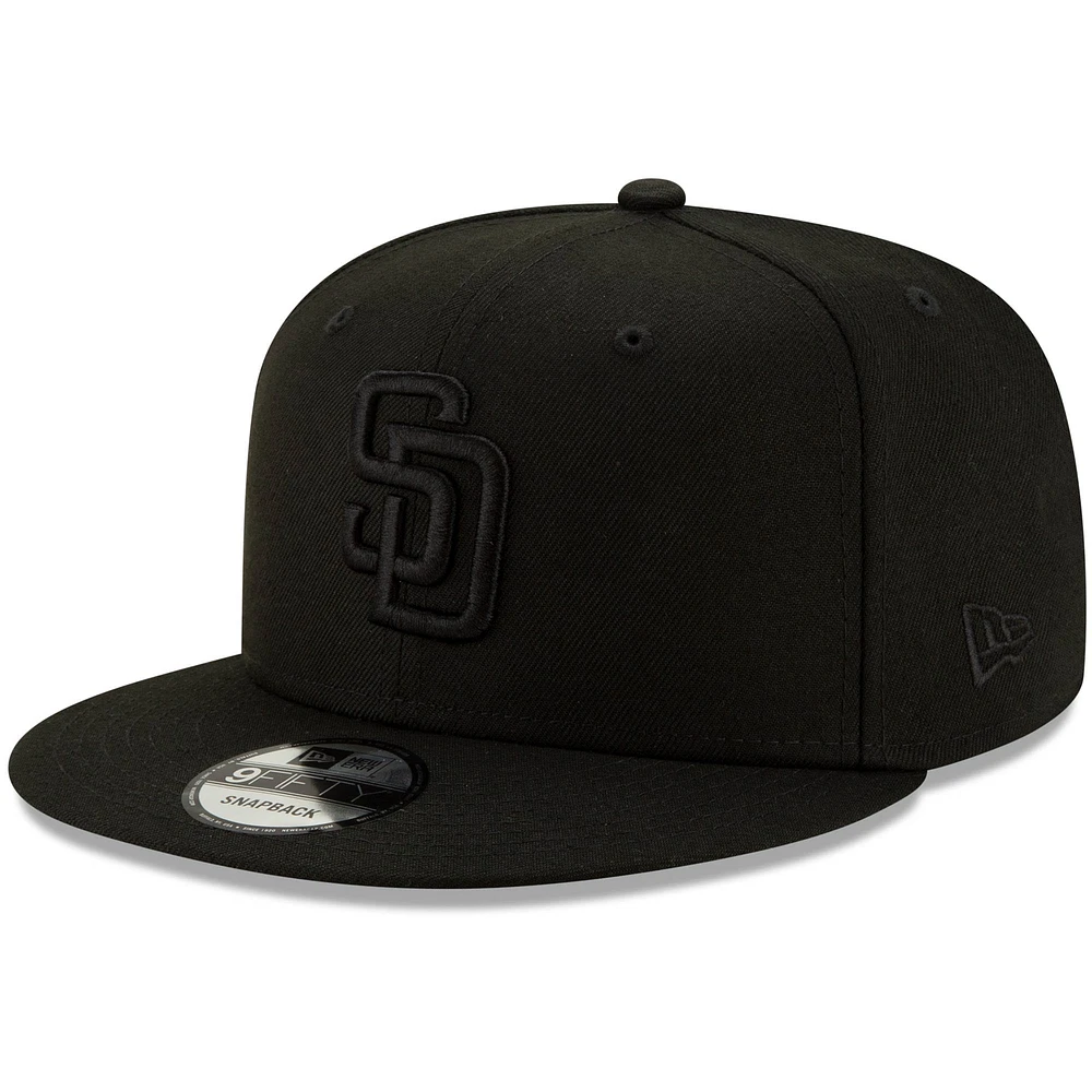 Casquette ajustable 9FIFTY Snapback San Diego Padres New Era noir sur noir