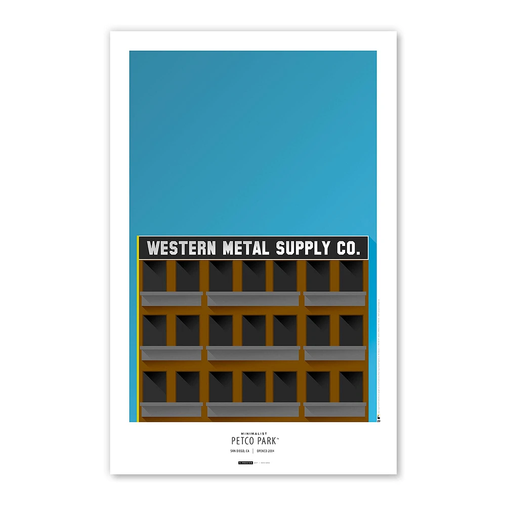 San Diego Padres Petco Park 11'' x 17'' Minimalist Stadium Poster Art Print