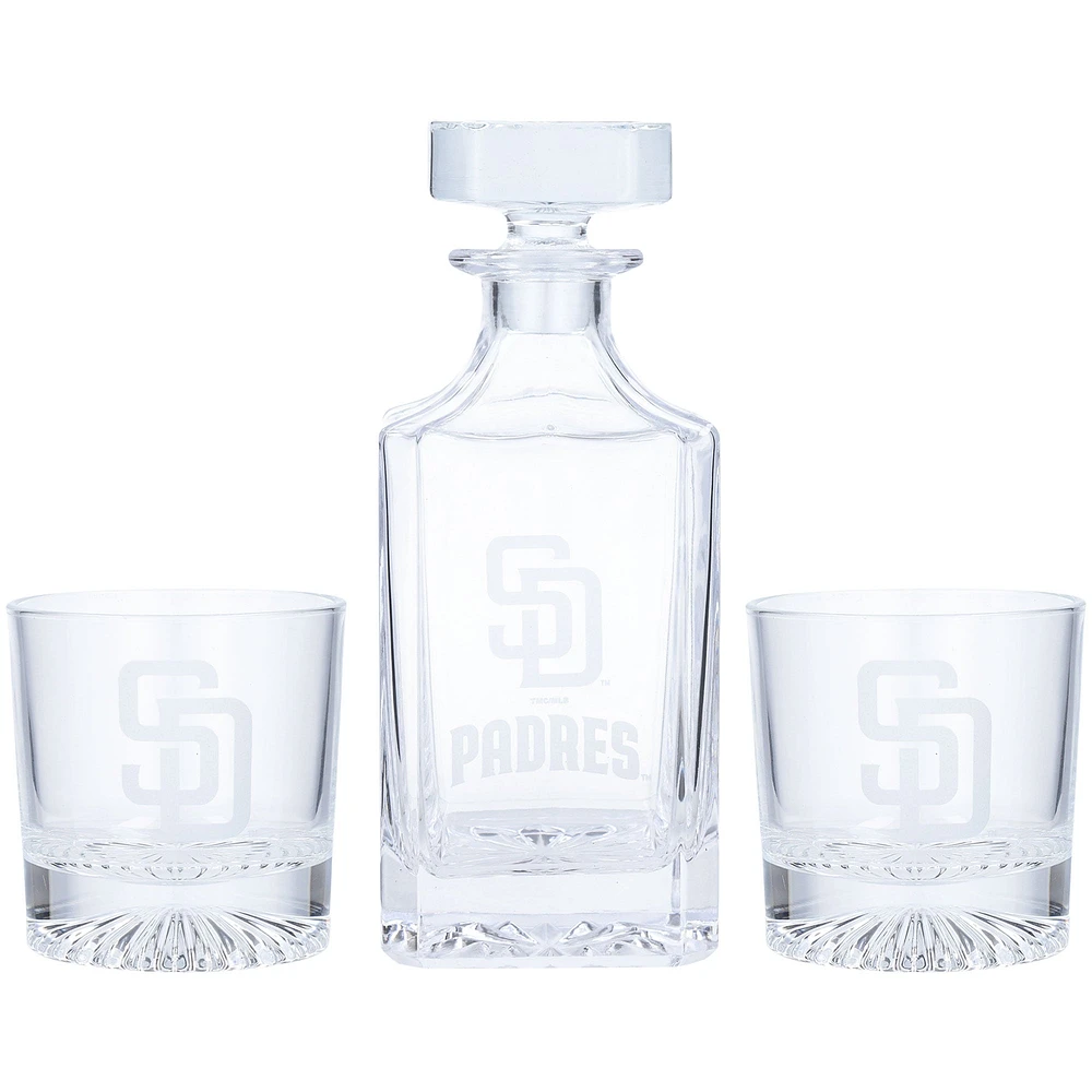 San Diego Padres Three-Piece Decanter & Rocks Glasses Set