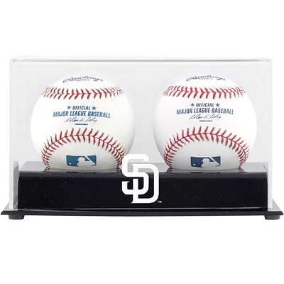 Vitrine de présentation du logo des deux cubes de baseball des Padres de San Diego