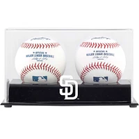Vitrine de présentation du logo des deux cubes de baseball des Padres de San Diego