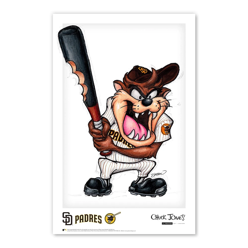 Tasmanian Devil San Diego Padres 11" x 17" Looney Tunes Poster Print