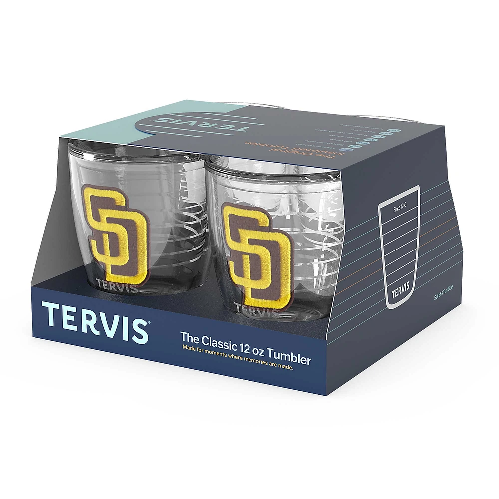 Tervis San Diego Padres paquet de quatre 12 oz. Ensemble de gobelets emblème