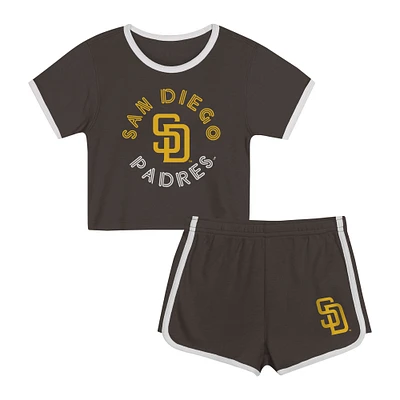 Toddler  Brown San Diego Padres Double Run T-Shirt and Shorts Set