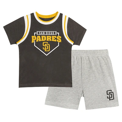 Ensemble t-shirt et short Loaded Fanatics pour tout-petits marron/gris San Diego Padres Bases