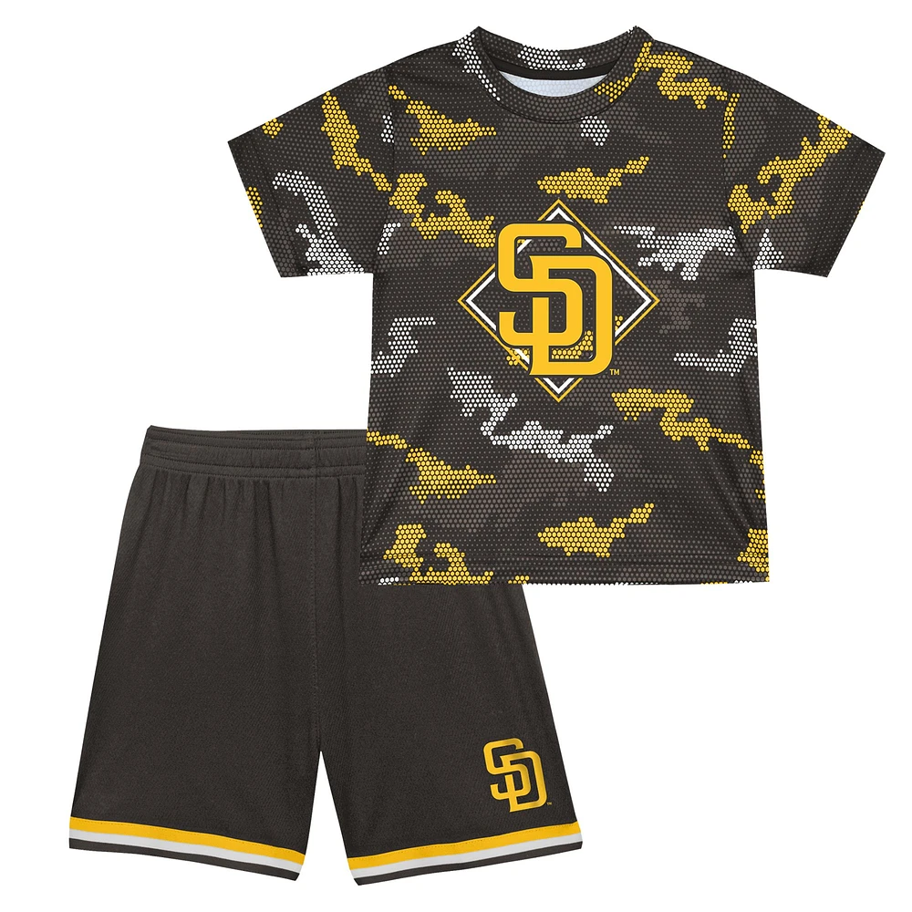 Ensemble t-shirt et short Fanatics pour tout-petits San Diego Padres Field Ball marron