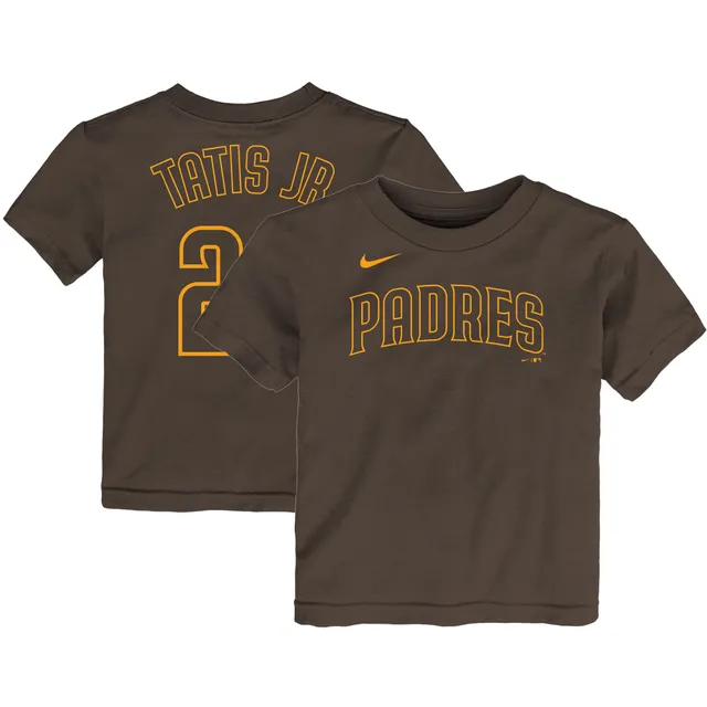 Men's Majestic Threads Fernando Tatis Jr. Heathered Brown San Diego Padres  Softhand Player Tri-Blend Hoodie