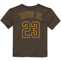 T-shirt avec nom et numéro du joueur des San Diego Padres, Fernando Tatis Jr., marron pour tout-petit