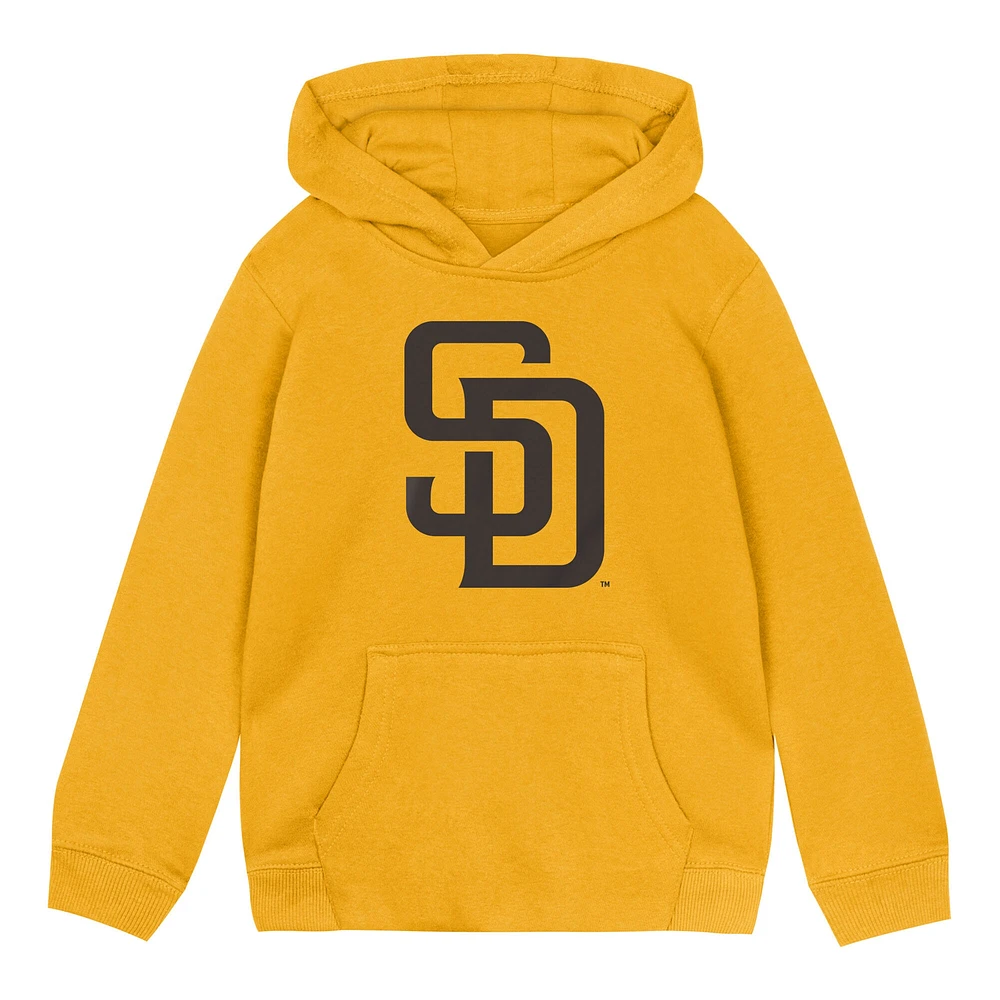 Toddler Gold San Diego Padres Primary Logo Fleece Pullover Hoodie