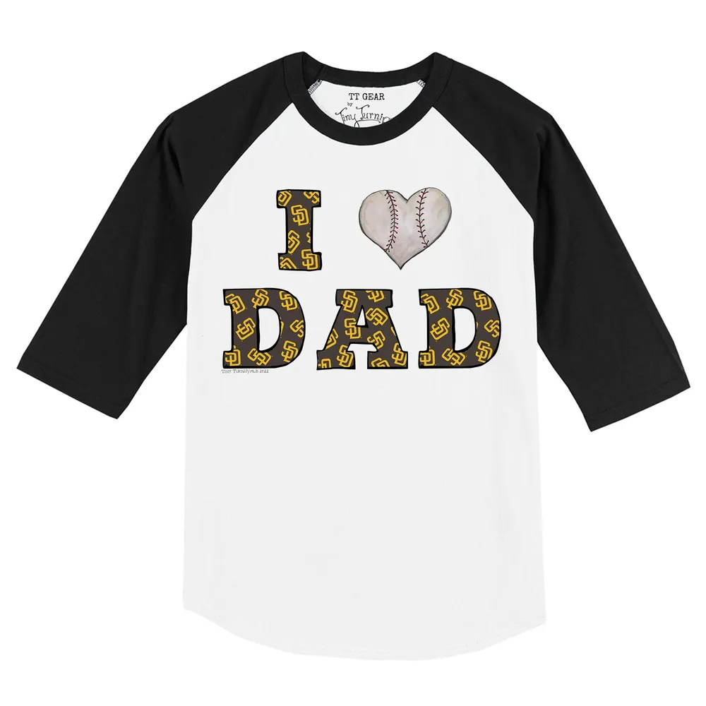 Lids San Diego Padres Tiny Turnip Toddler I Love Dad 3/4-Sleeve Raglan T- Shirt - White/Black