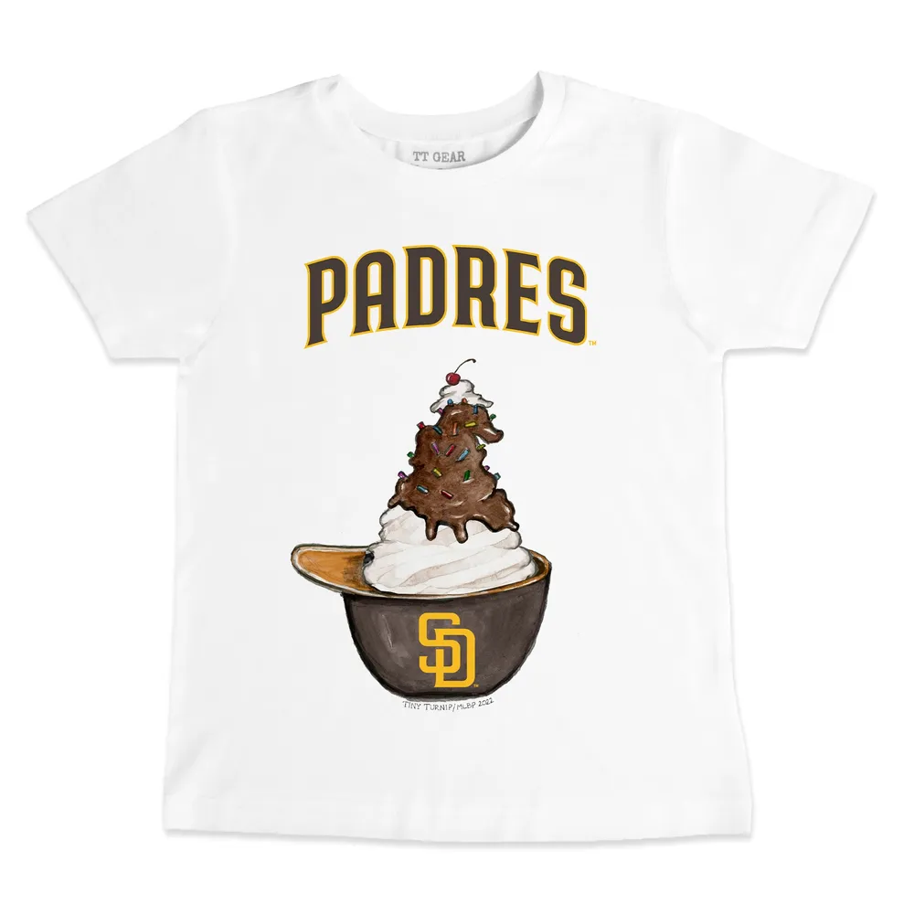 Women's Tiny Turnip White San Diego Padres Stega T-Shirt