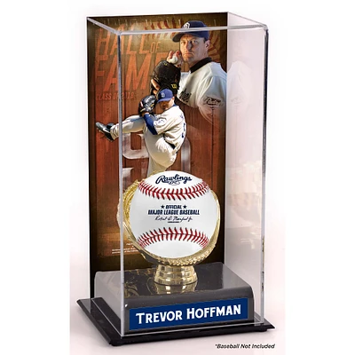 Vitrine d'exposition sublimée du Temple de la renommée des Padres de San Diego de Trevor Hoffman avec image