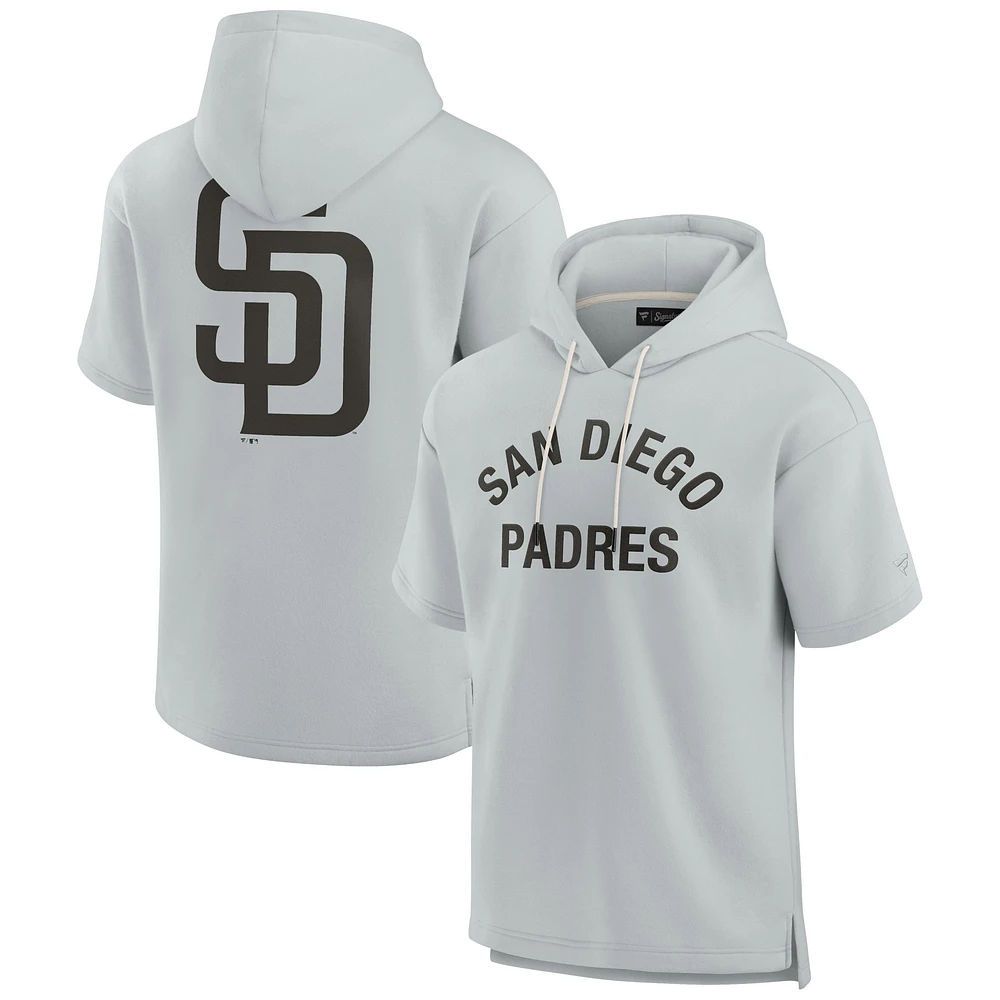 Sweat à capuche unisexe Fanatics gris San Diego Padres Elements en polaire super douce manches courtes