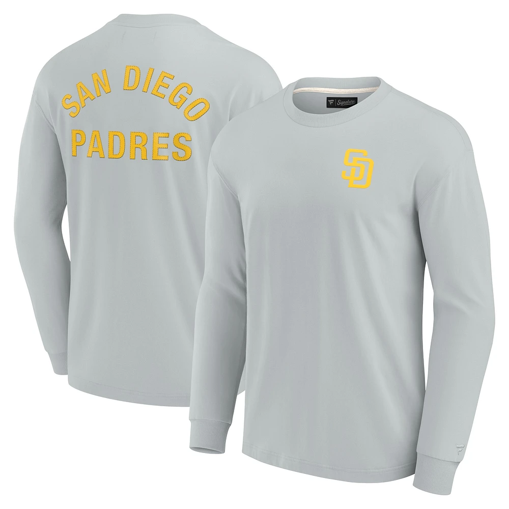 T-shirt unisexe Fanatics gris San Diego Padres Elements super doux à manches longues