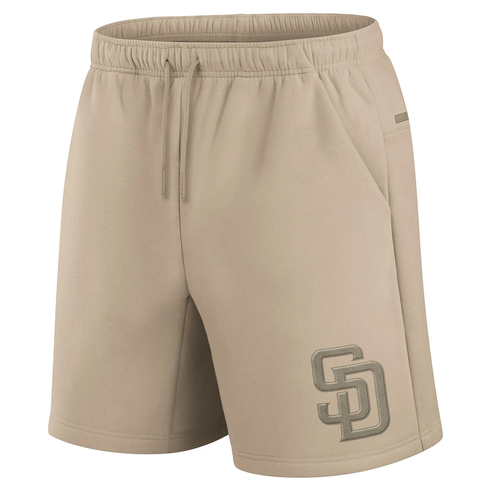 Short unisexe Fanatics kaki San Diego Padres Elements en polaire super doux