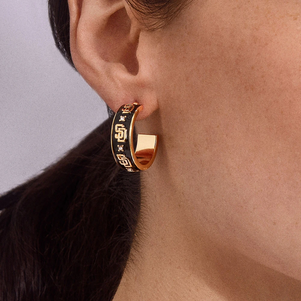 WEAR By Erin Andrews x BaubleBar San Diego Padres Enamel Hoop Earrings