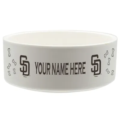 San Diego Padres 20oz. Personalized Pet Bowl - White