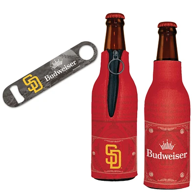 WinCraft San Diego Padres MLB x Budweiser Bottle Opener & 2 Bottle Coolers