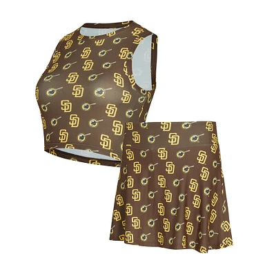Ensemble débardeur et jupe-short en tricot marron Sport Concepts pour femmes des Padres de San Diego