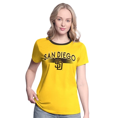 T-shirt doré G-III 4Her pour femme de Carl Banks le terrain des Padres San Diego