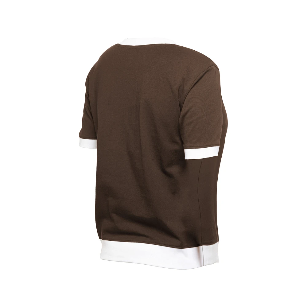 Women's New Era  Brown San Diego Padres Game Day Rhinestone V-Neck T-Shirt