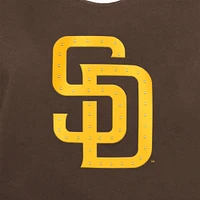 Women's New Era  Brown San Diego Padres Game Day Rhinestone V-Neck T-Shirt