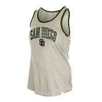 Women's New Era  Cream San Diego Padres Armed Forces Tank Top