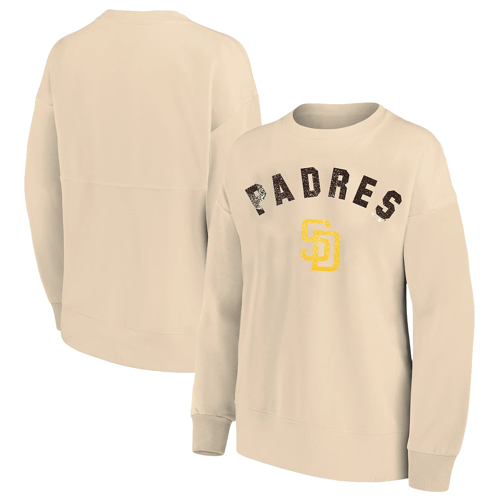 Women's Profile  Oatmeal San Diego Padres Plus French Terry Pullover Sweatshirt