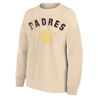 Women's Profile  Oatmeal San Diego Padres Plus French Terry Pullover Sweatshirt