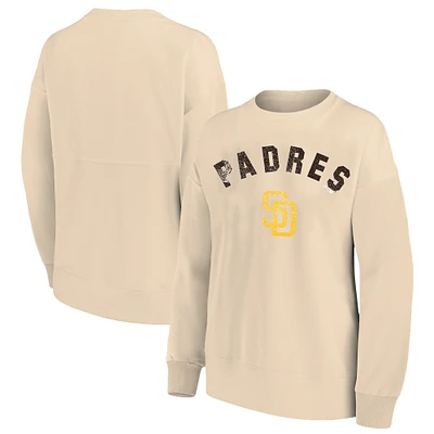 Women's Profile  Oatmeal San Diego Padres Plus French Terry Pullover Sweatshirt