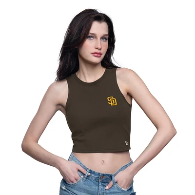 Women's Starter  Brown San Diego Padres Show Up Cropped Tank Top