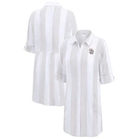 Women's Tommy Bahama  Khaki San Diego Padres Rugby Beach Boyfriend Full-Button Top