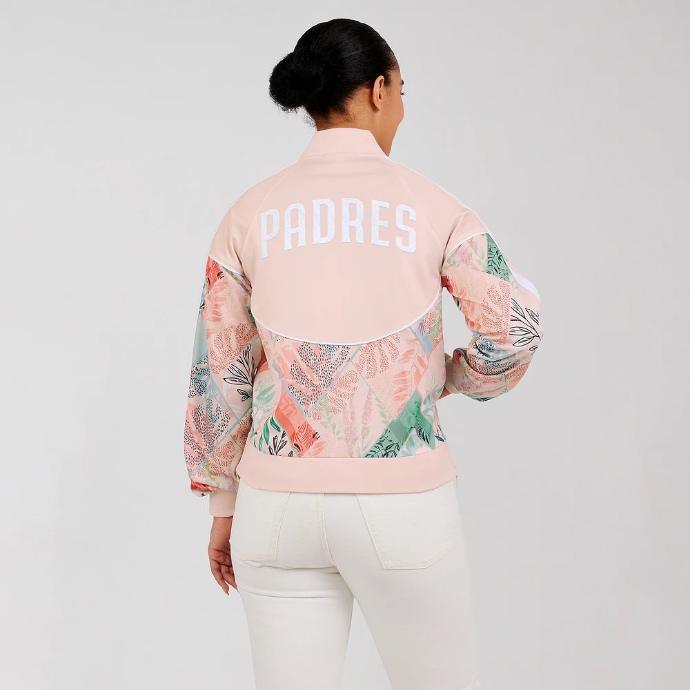 Women's WEAR by Erin Andrews  Sand San Diego Padres Raglan Full-Zip Track Jacket