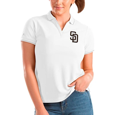 Women's Antigua White San Diego Padres Affluent Polo