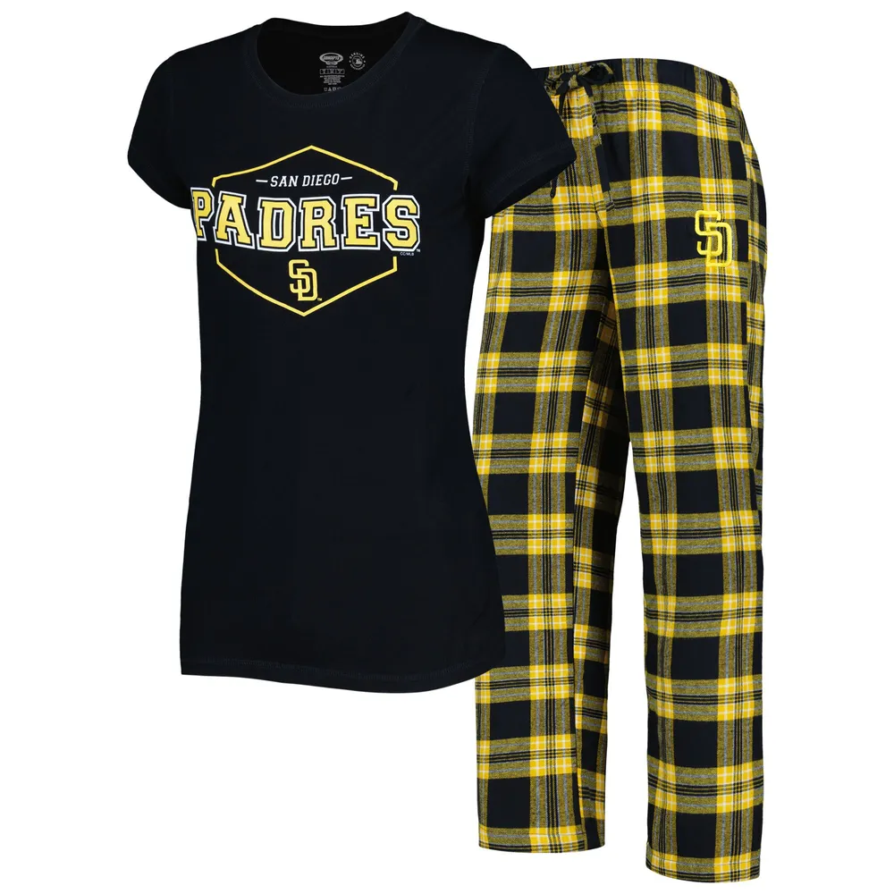 Lids San Diego Padres Concepts Sport Women's Badge T-Shirt & Pajama Pants  Sleep Set - Black/Gold