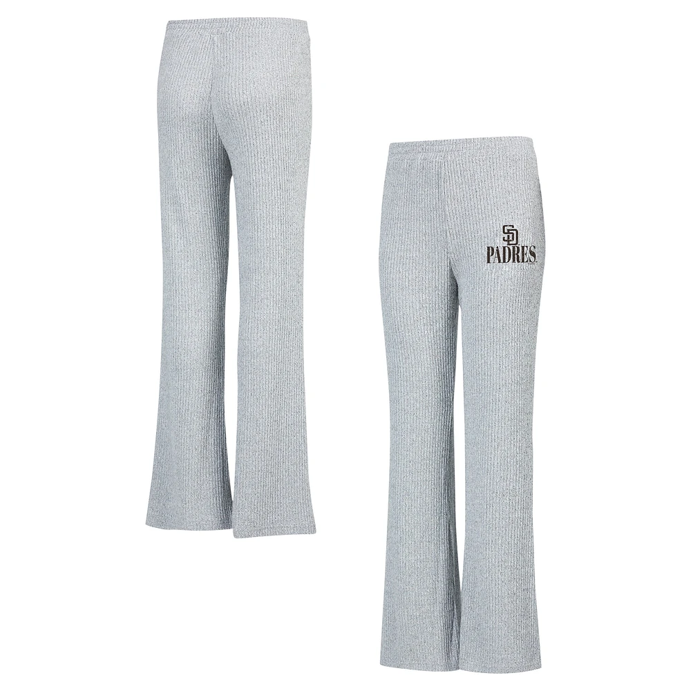 Pantalon de nuit évasé en tricot côtelé Juniper Sport Gray San Diego Padres pour femme