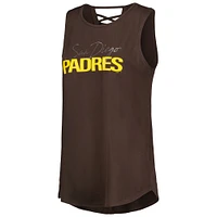 Women's DKNY Sport Brown San Diego Padres Claire Fashion Tri-Blend Tank Top