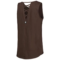 Women's DKNY Sport Brown San Diego Padres Claire Fashion Tri-Blend Tank Top