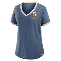 Women's Fanatics Navy San Diego Padres Binge Worthy Stadium Slub V-Neck T-Shirt