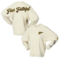 Women's Fanatics Tan San Diego Padres Pennant Flag Branded Fleece Pullover Sweatshirt