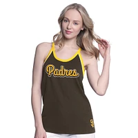 Women's G-III 4Her by Carl Banks Brown San Diego Padres Curveball Racerback Tank Top