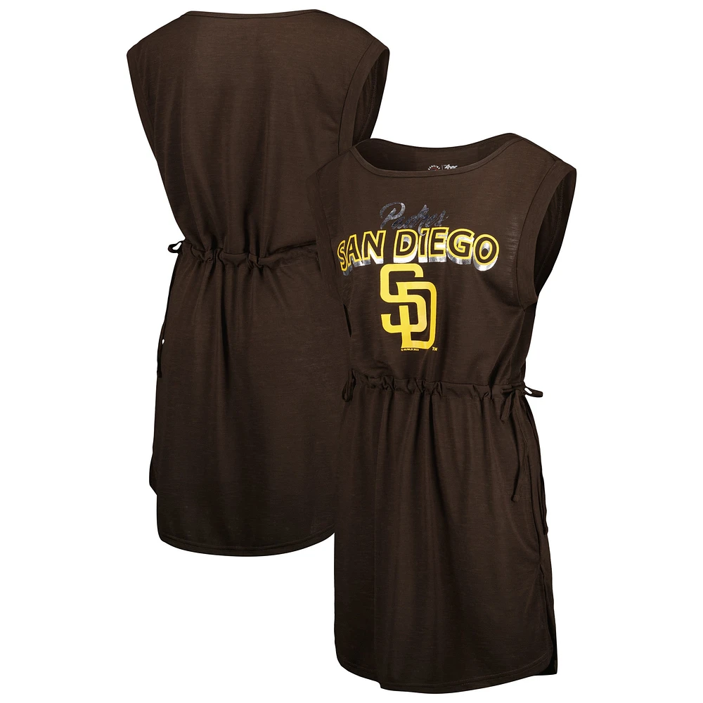 Women's G-III 4Her by Carl Banks Brown San Diego Padres G.O.A.T Swimsuit Cover-Up Dress