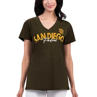 T-shirt à col en V G-III 4Her par Carl Banks Brown pour femmes des San Diego Padres Key Move