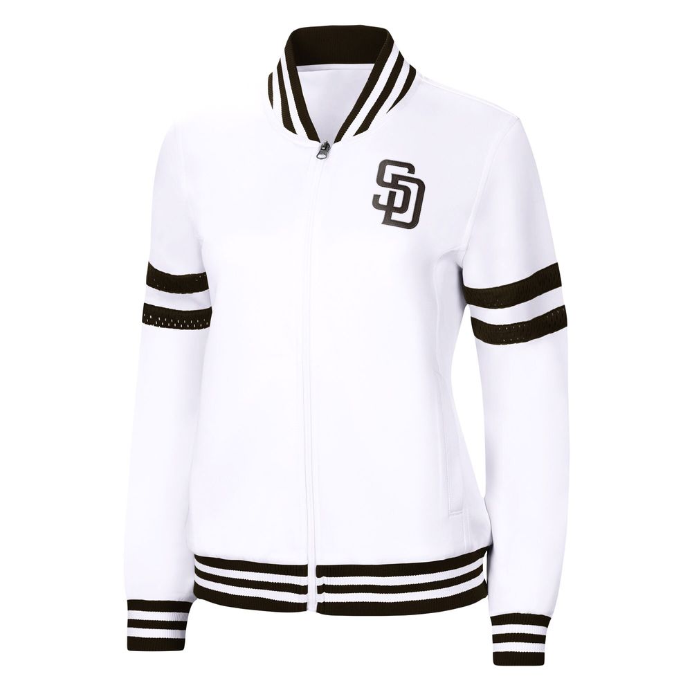 Women's G-III 4Her by Carl Banks White San Diego Padres Pre-Game - Full-Zip Track Jacket