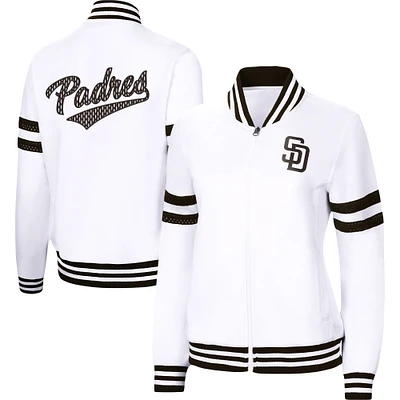 Women's G-III 4Her by Carl Banks White San Diego Padres Pre-Game - Full-Zip Track Jacket