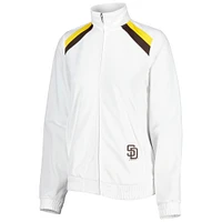 Veste de survêtement à glissière pleine longueur San Diego Padres Red Flag G-III 4Her by Carl Banks pour femme, blanc