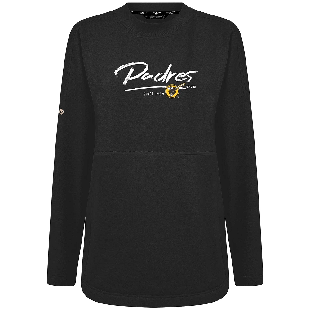 Women's Levelwear Black San Diego Padres Accolade Beaudry Express Pullover Sweatshirt