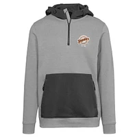 Sweat à capuche zippé quart de tour avec logo Chicane Core la collection Cooperstown des Padres San Diego pour femme Levelwear, gris