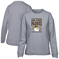 Women's Levelwear Gray San Diego Padres Fiona Inaugural Pullover Sweatshirt