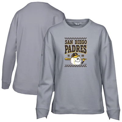 Women's Levelwear Gray San Diego Padres Fiona Inaugural Pullover Sweatshirt